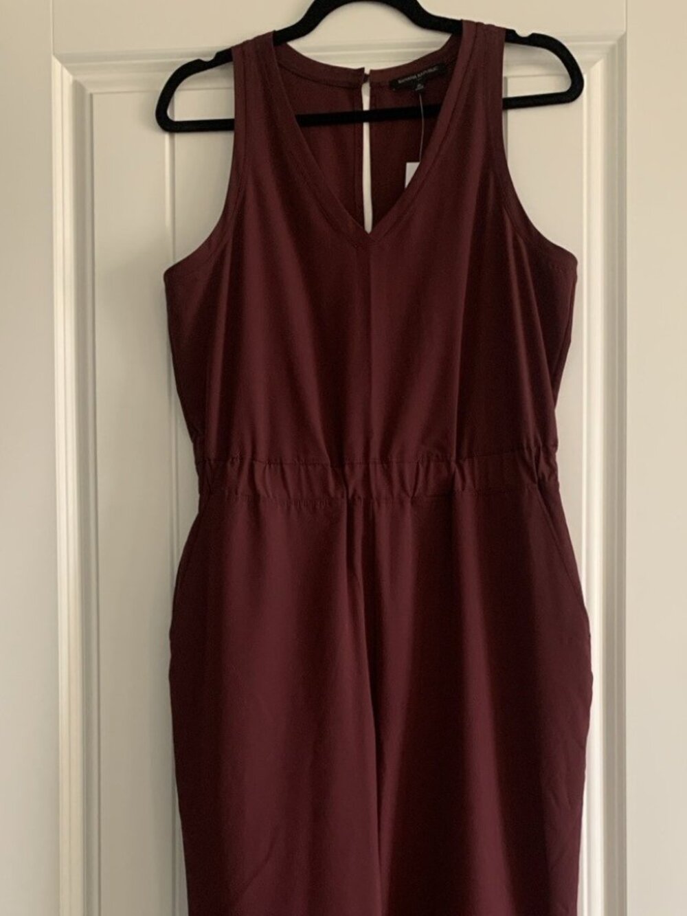 NWT - Banana Republic Burgandy sleeveless cropped wide leg Jumpsuit - Medium